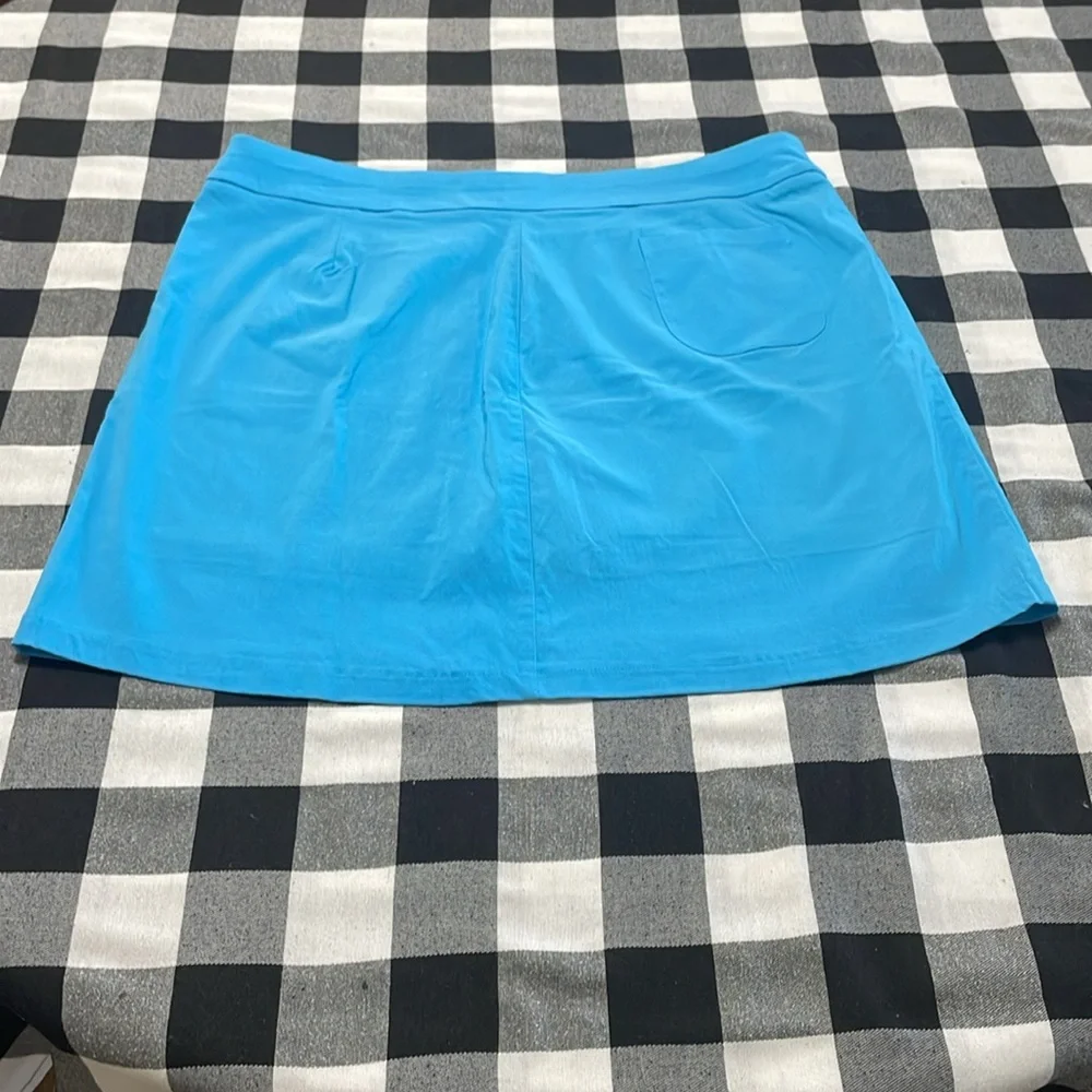 Jamie Sadock Light Blue Golf Skort Skirt Shorts Women's Size 14 Stretch Pockets